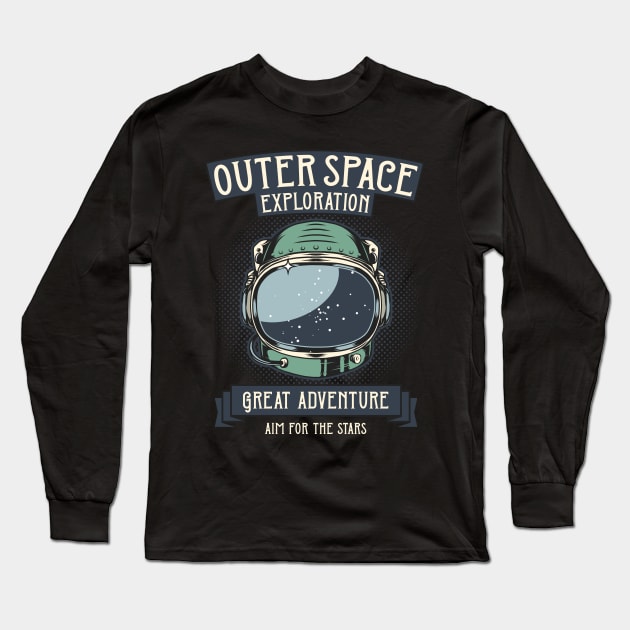 Outer Space Exploration Long Sleeve T-Shirt by CyberpunkTees